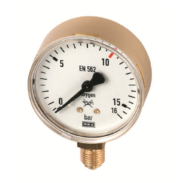 Ersatzmanometer Arbeitsmanometer, 0 - 10 / 16 bar für Sauerstoff